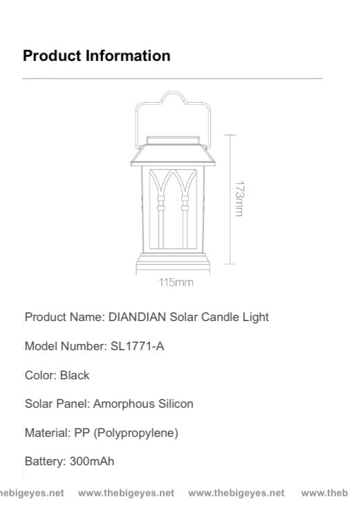 Lampe à bougie solaire d'extérieur étanche, style amélioré et toujours allumé