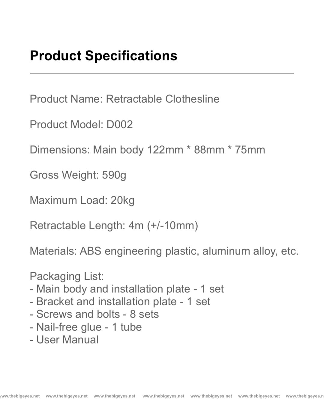 Retractable clothesline