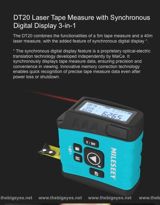 Télémètre laser à affichage numérique et mètre ruban